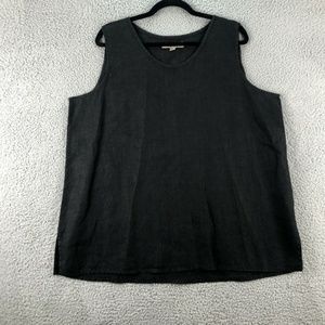Black Flax Linen Top